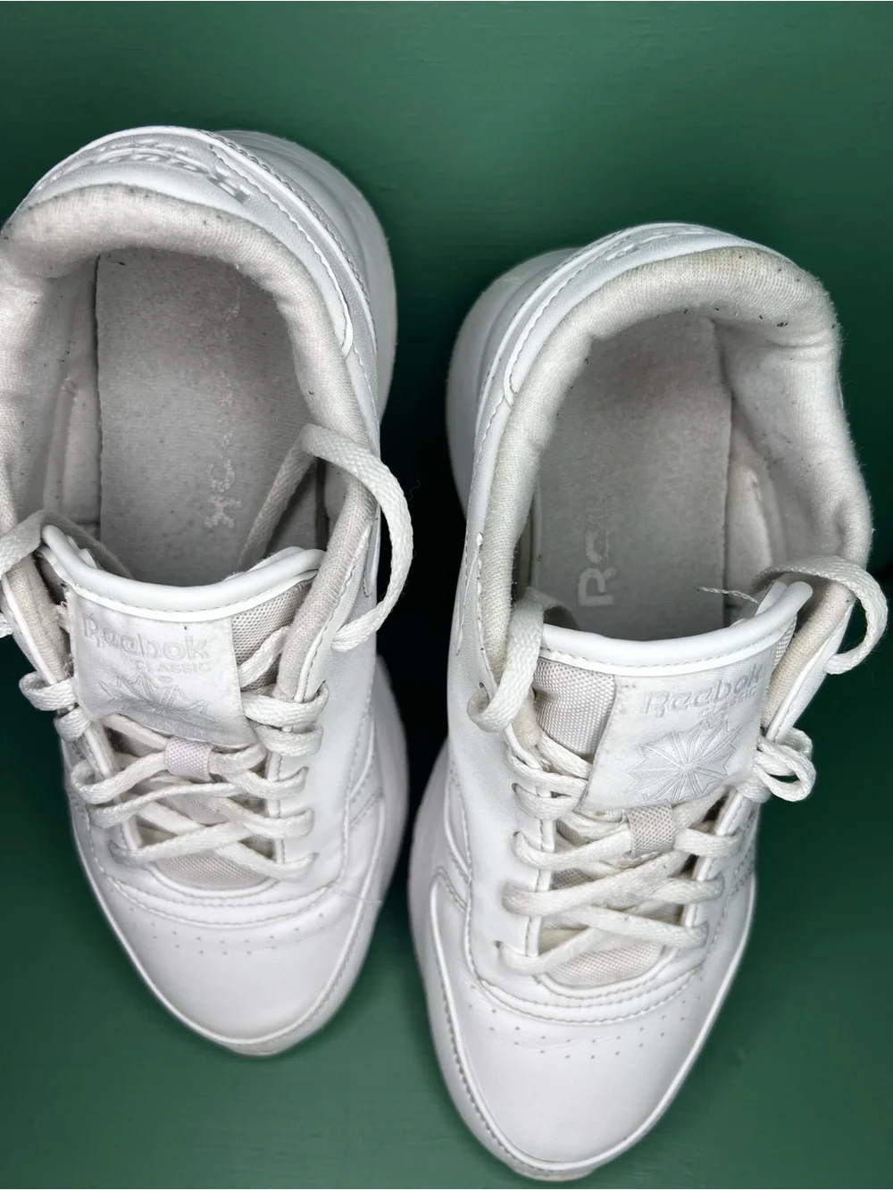 Reebok White Leather Low-Top Sneakers
